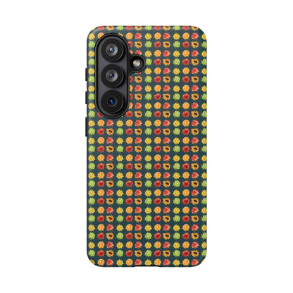 Floral Dot Tough Phone Case — Retro Pattern Protective Phone Cover