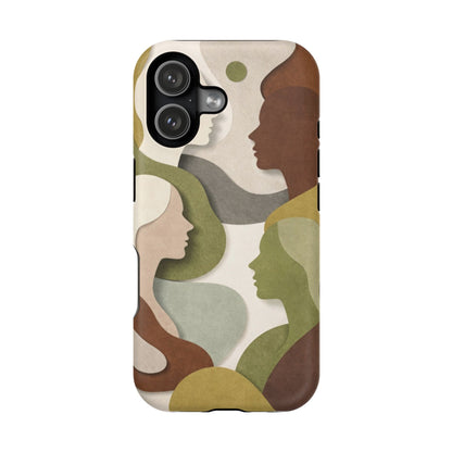 Coque de téléphone — Silhouettes multiculturelles abstraites magnétique et résistante aux chocs
