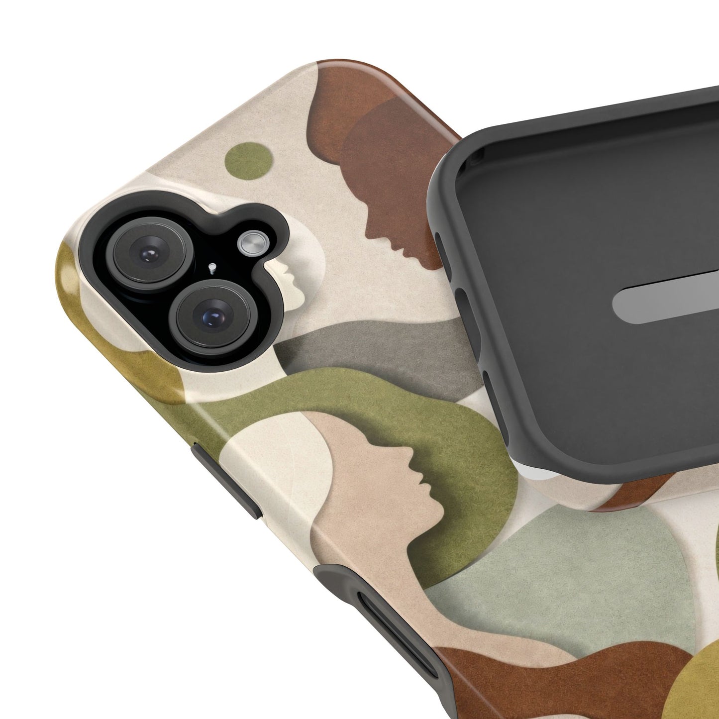 Coque de téléphone — Silhouettes multiculturelles abstraites magnétique et résistante aux chocs