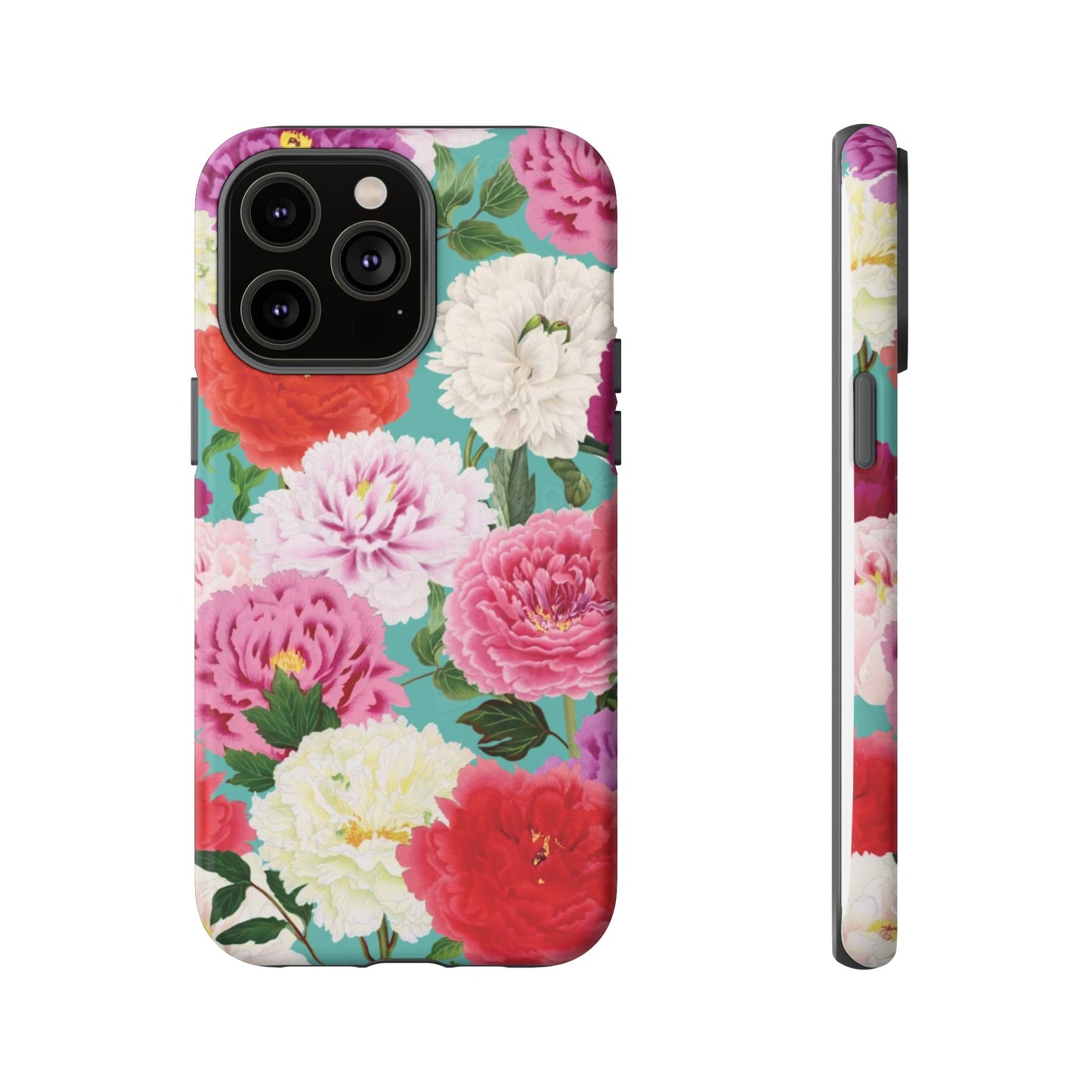 Coque de téléphone renforcée Floral Peony — Housse botanique protectrice pour iPhone