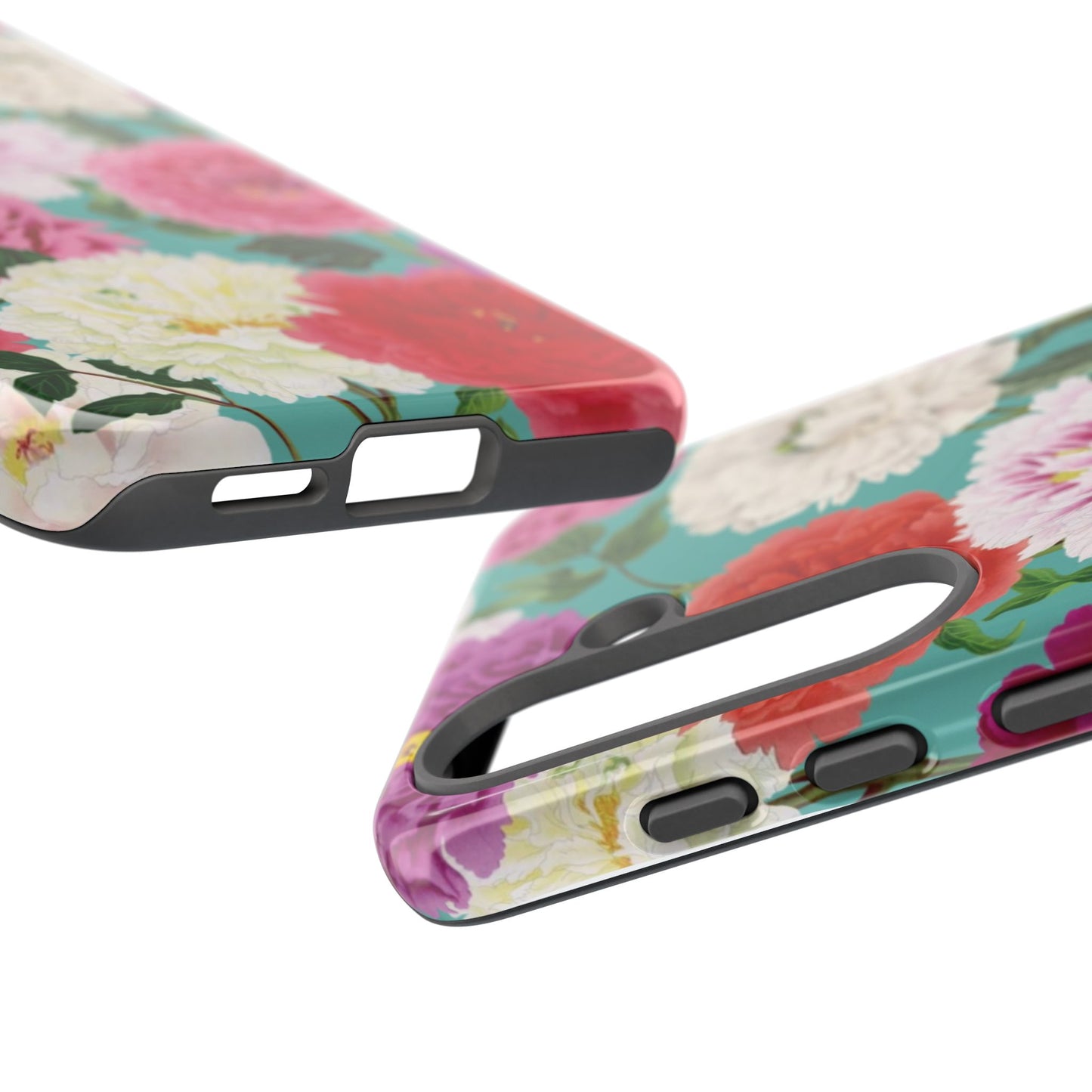 Coque de téléphone renforcée Floral Peony — Housse botanique protectrice pour iPhone