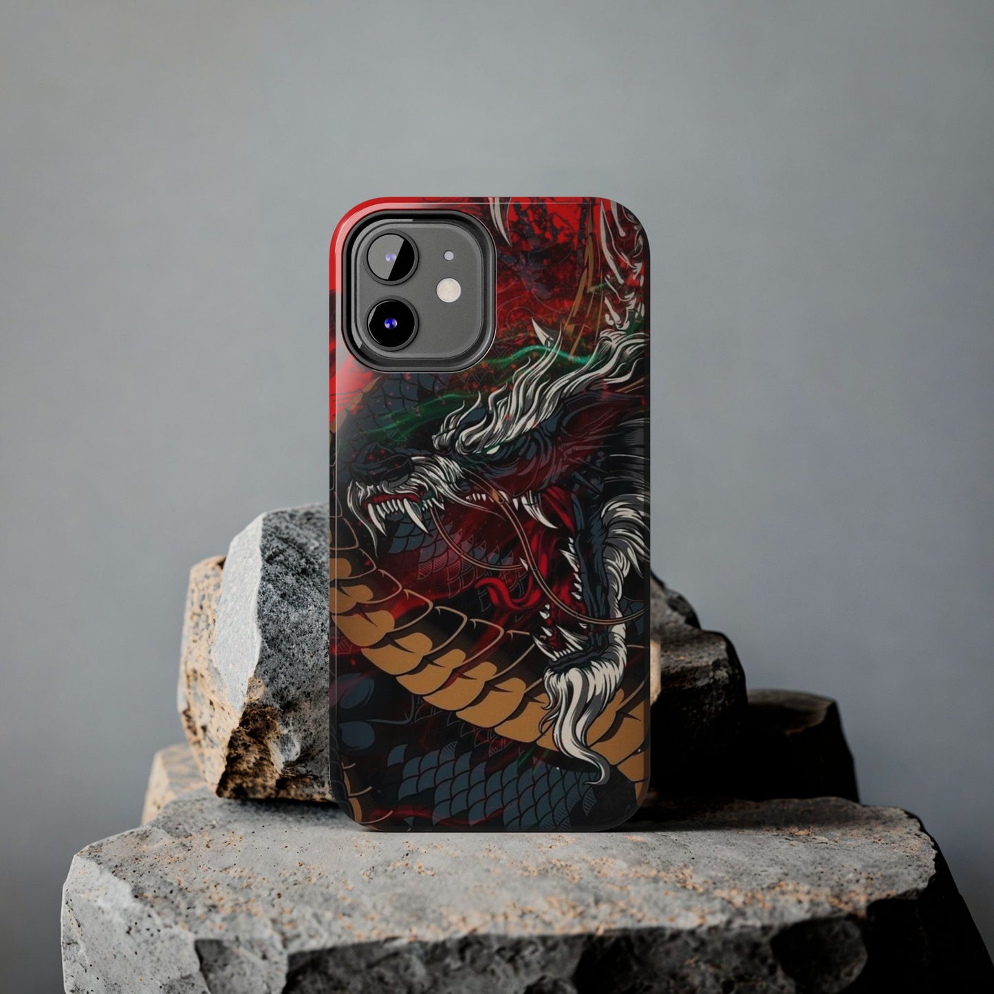 Coque de téléphone renforcée Dragon Rage — Housse protectrice iPhone style tatouage