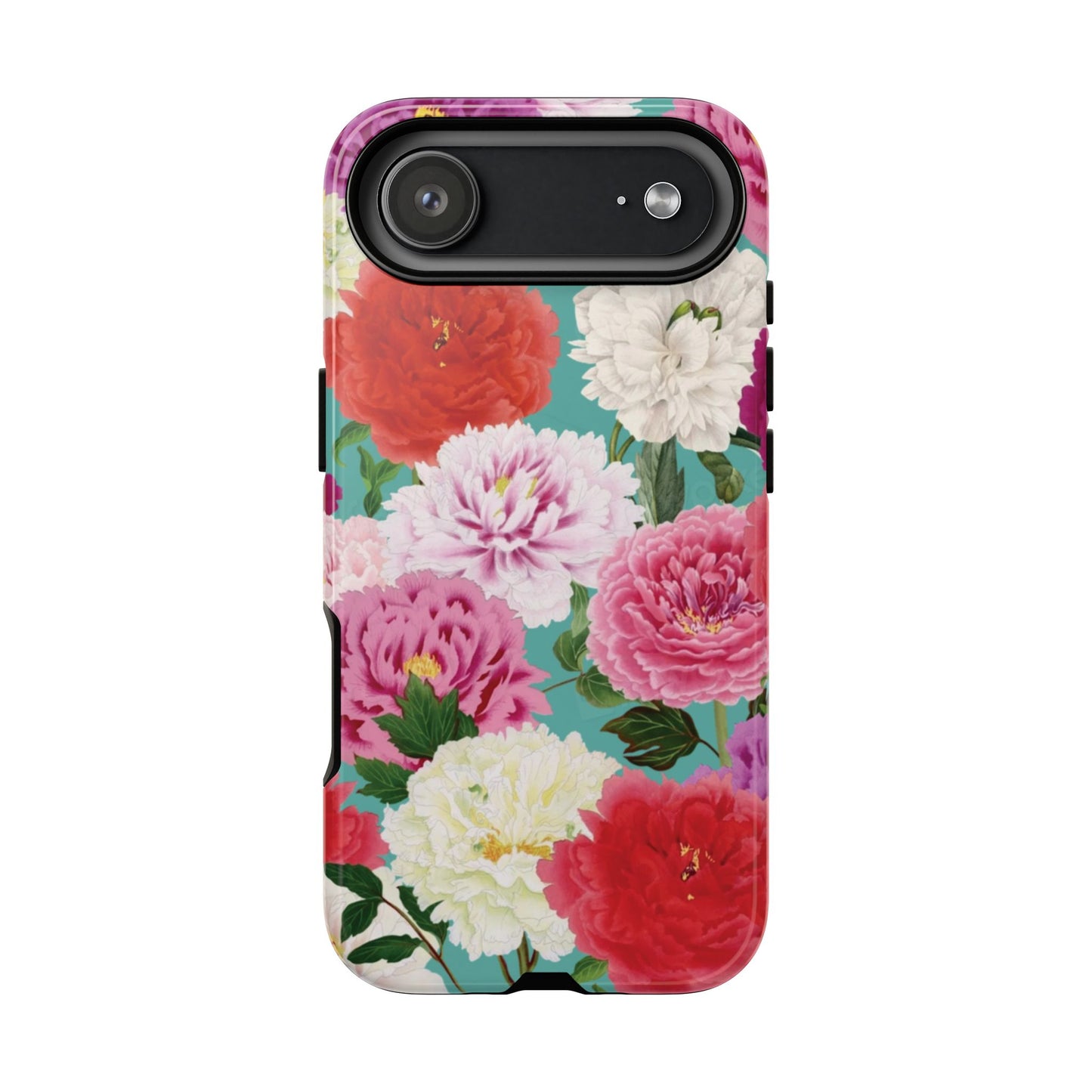 Coque de téléphone renforcée Floral Peony — Housse botanique protectrice pour iPhone
