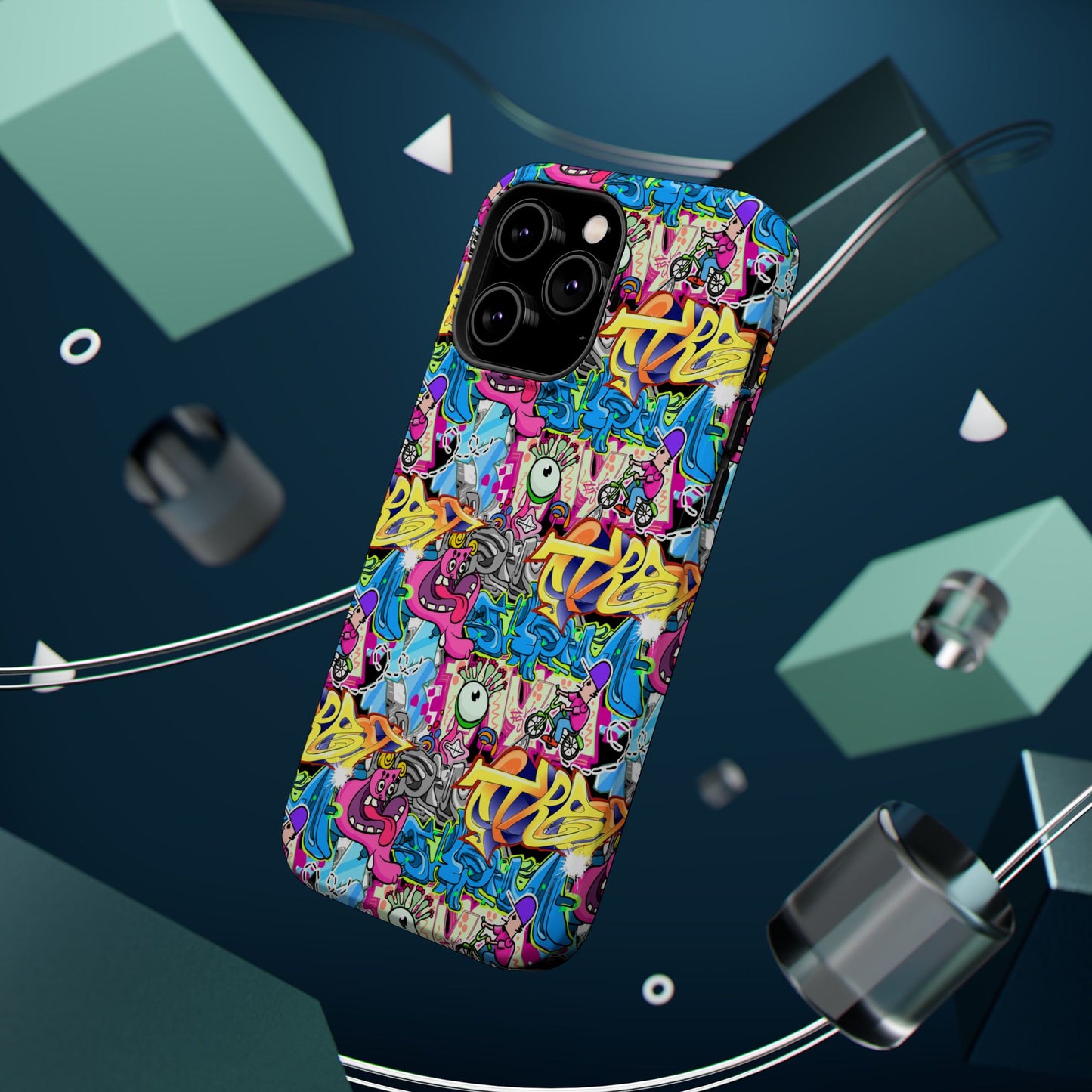Coque de téléphone magnétique Graffiti Collage — Housse protectrice résistante aux chocs