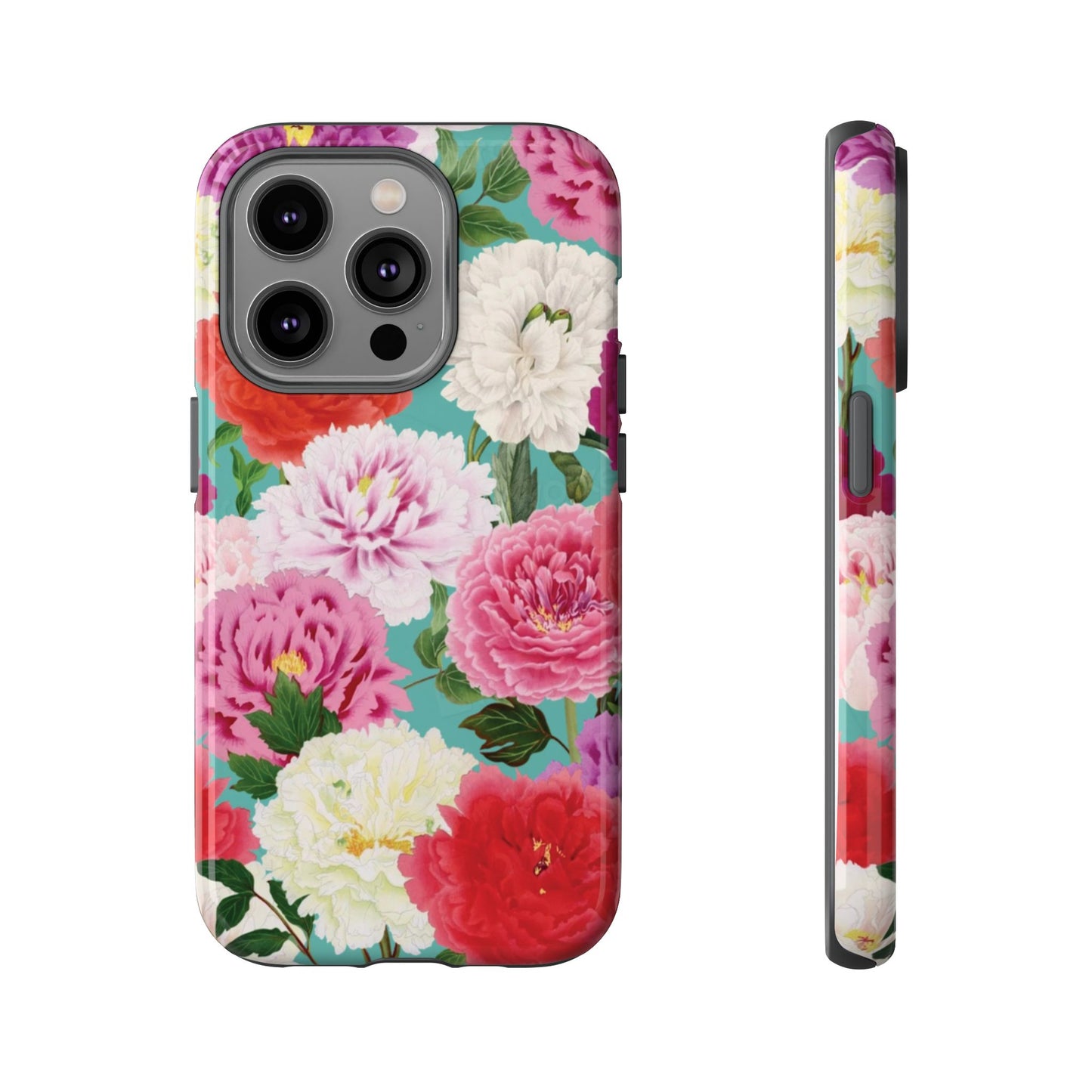 Coque de téléphone renforcée Floral Peony — Housse botanique protectrice pour iPhone