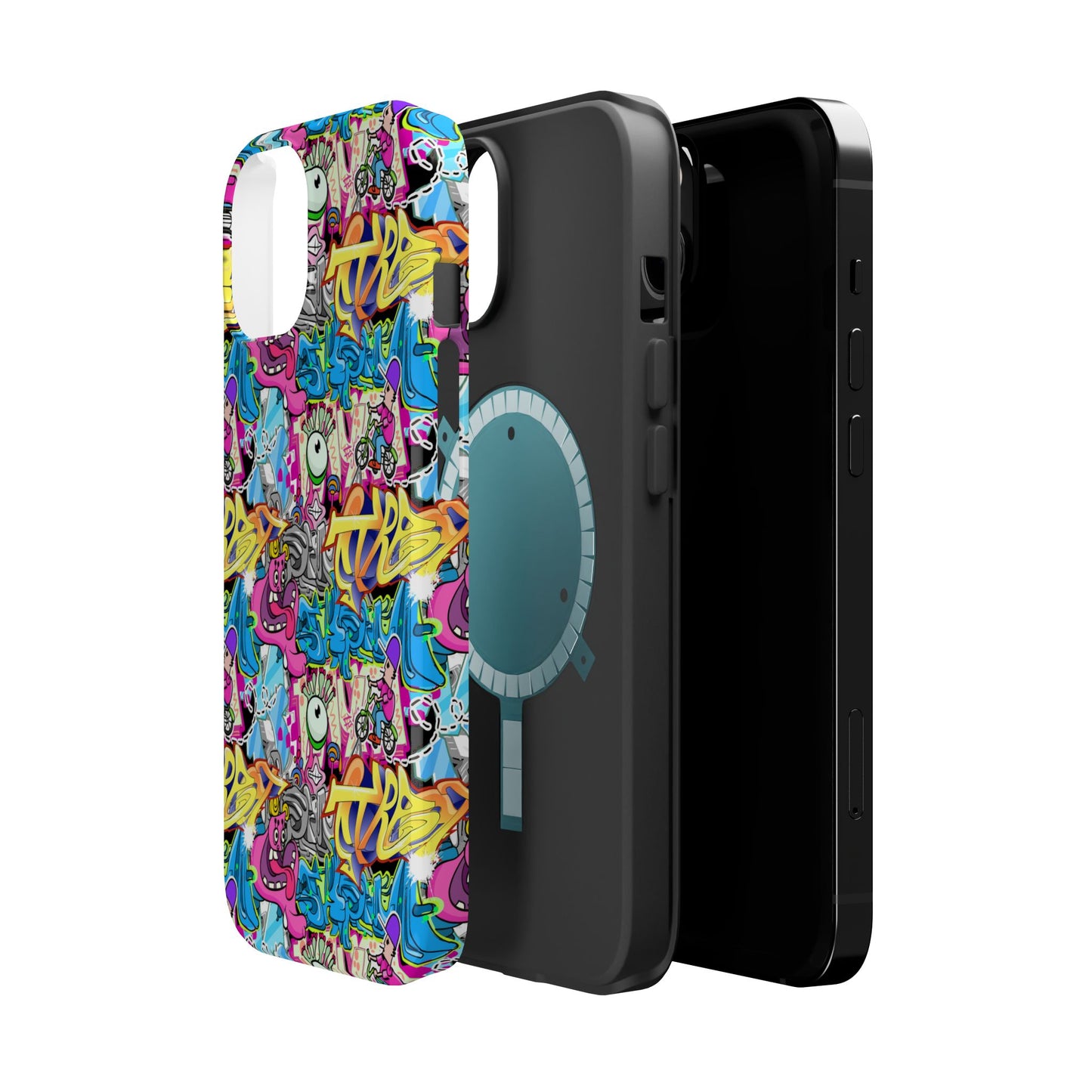 Coque de téléphone magnétique Graffiti Collage — Housse protectrice résistante aux chocs