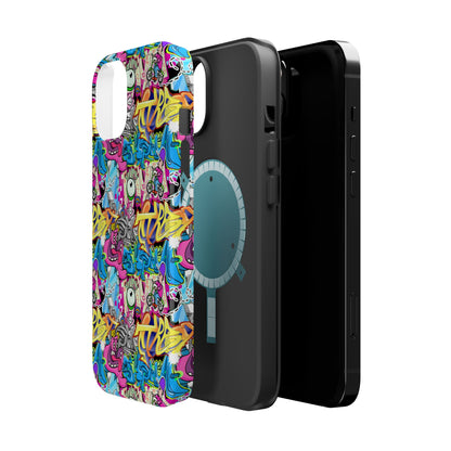 Coque de téléphone magnétique Graffiti Collage — Housse protectrice résistante aux chocs