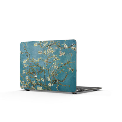 Coque Mate MacBook Amandier en Fleur — Housse Florale Bleue Inspirée de Vincent van Gogh