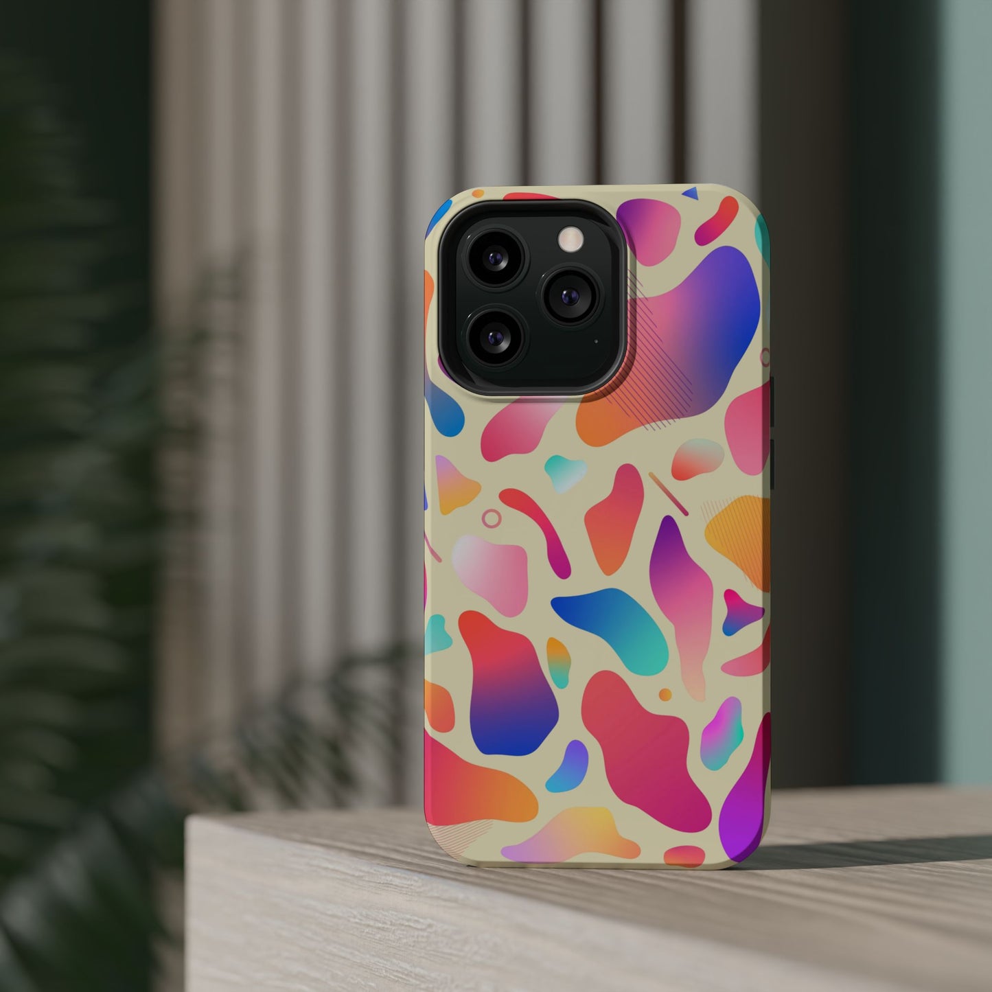 Coque de téléphone antichoc MagSafe — Motif abstrait coloré
