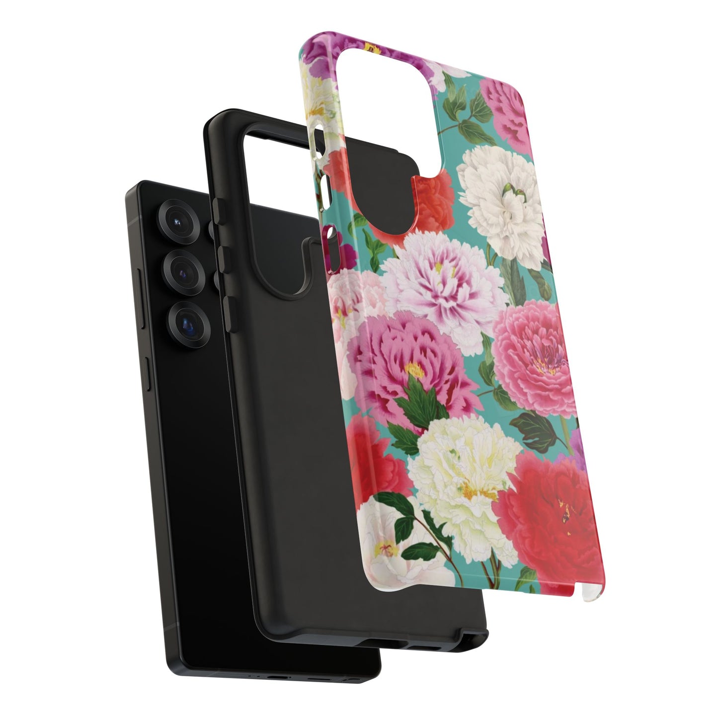 Coque de téléphone renforcée Floral Peony — Housse botanique protectrice pour iPhone