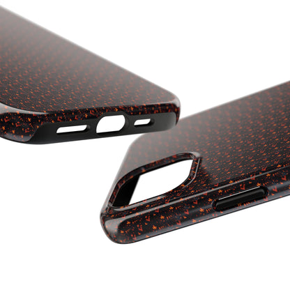 Coque de téléphone renforcée – Housse de protection robuste noire avec éclats rouges