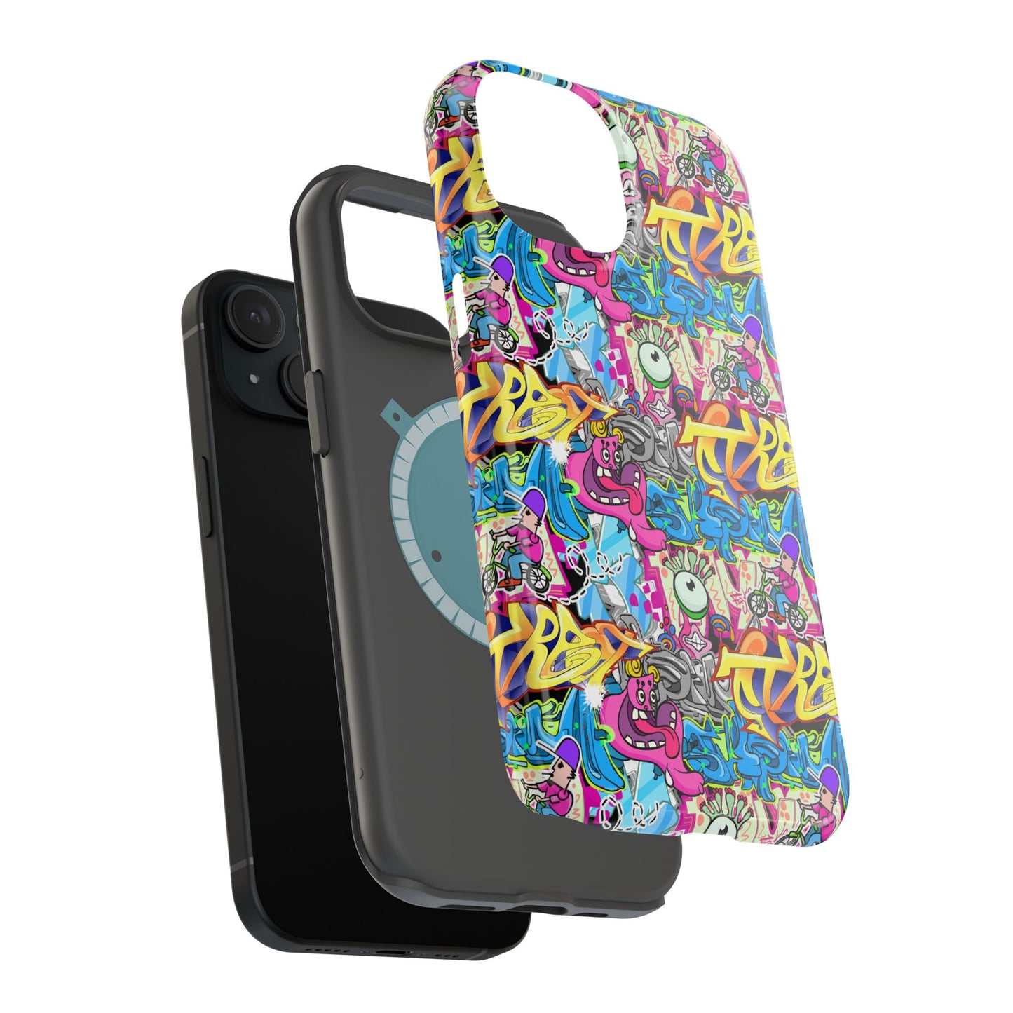 Coque de téléphone magnétique Graffiti Collage — Housse protectrice résistante aux chocs