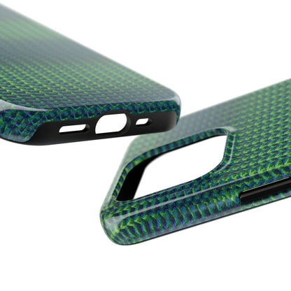 Green Woven Texture Tough Phone Case — Durable Protective Phone Cover