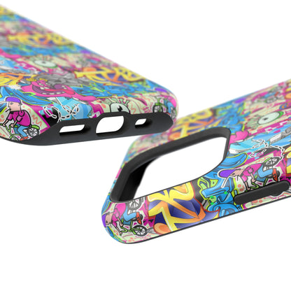 Coque de téléphone magnétique Graffiti Collage — Housse protectrice résistante aux chocs