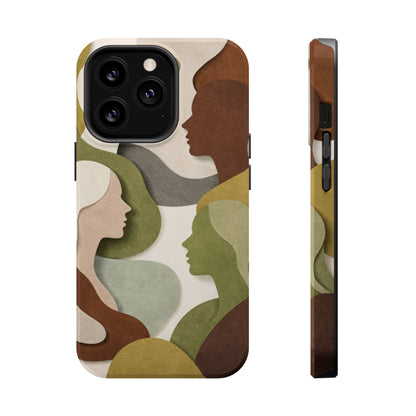 Coque de téléphone — Silhouettes multiculturelles abstraites magnétique et résistante aux chocs