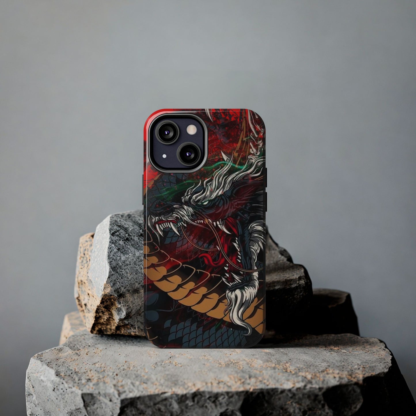 Coque de téléphone renforcée Dragon Rage — Housse protectrice iPhone style tatouage