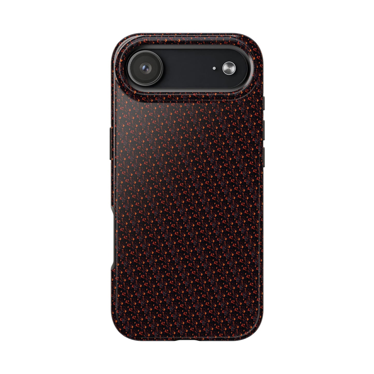 Coque de téléphone renforcée – Housse de protection robuste noire avec éclats rouges