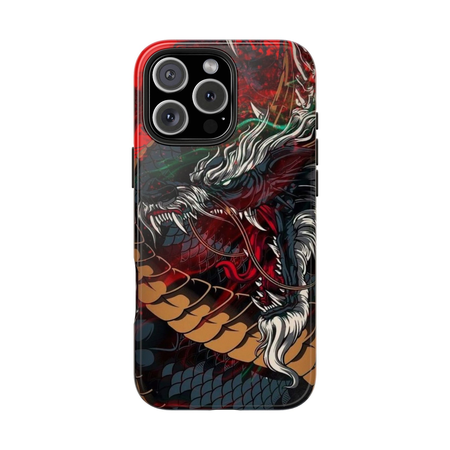 Coque de téléphone renforcée Dragon Rage — Housse protectrice iPhone style tatouage