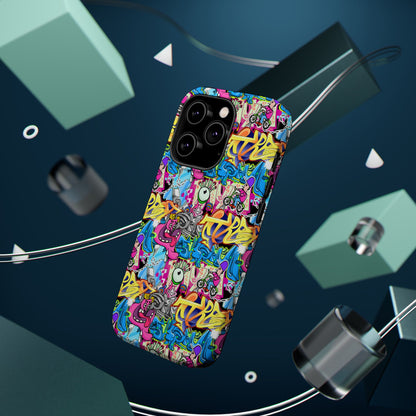 Coque de téléphone magnétique Graffiti Collage — Housse protectrice résistante aux chocs