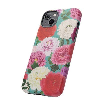 Coque de téléphone renforcée Floral Peony — Housse botanique protectrice pour iPhone