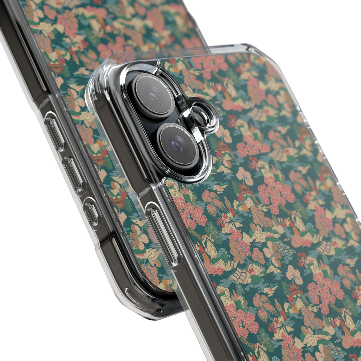 Floral Vintage Clear Magnetic Phone Case – Impact-Resistant iPhone Cover