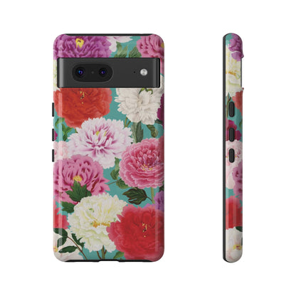 Coque de téléphone renforcée Floral Peony — Housse botanique protectrice pour iPhone