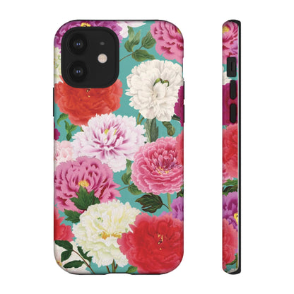 Coque de téléphone renforcée Floral Peony — Housse botanique protectrice pour iPhone