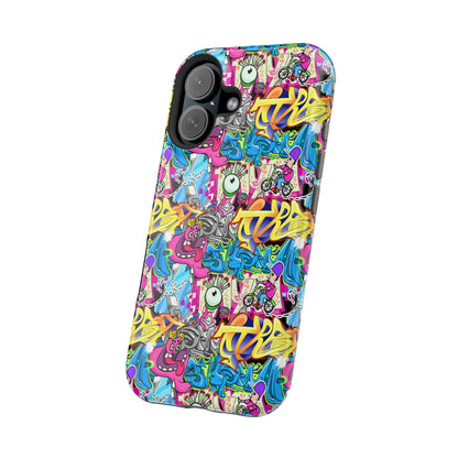 Coque de téléphone magnétique Graffiti Collage — Housse protectrice résistante aux chocs