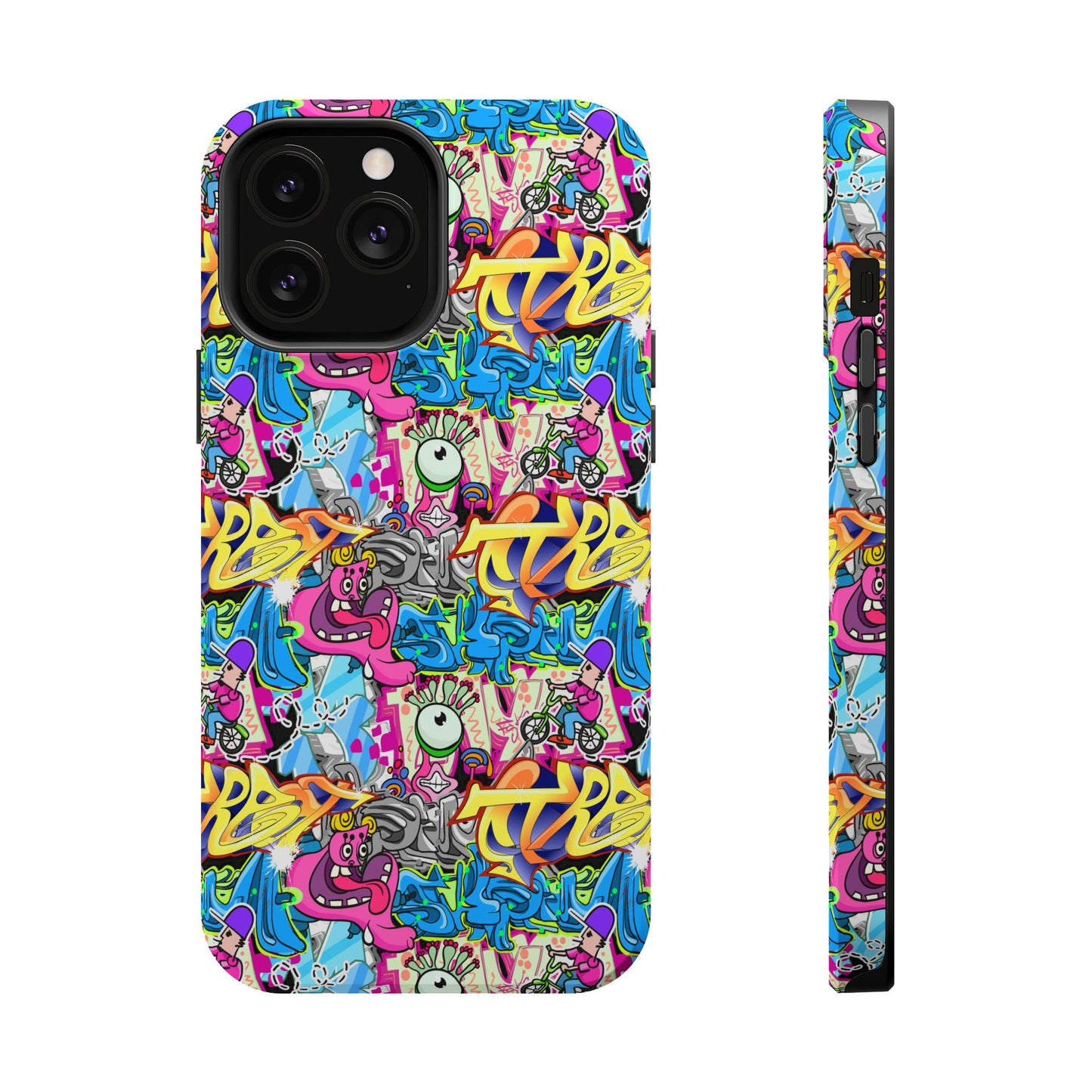 Coque de téléphone magnétique Graffiti Collage — Housse protectrice résistante aux chocs