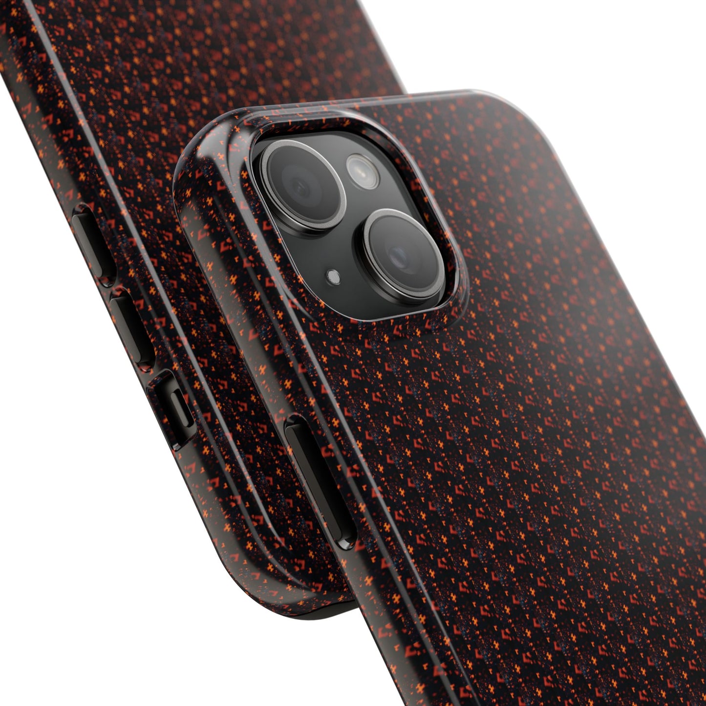 Coque de téléphone renforcée – Housse de protection robuste noire avec éclats rouges