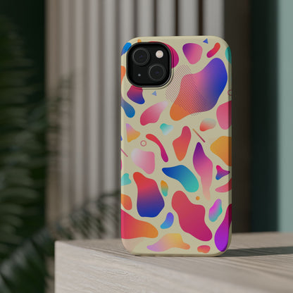 Coque de téléphone antichoc MagSafe — Motif abstrait coloré
