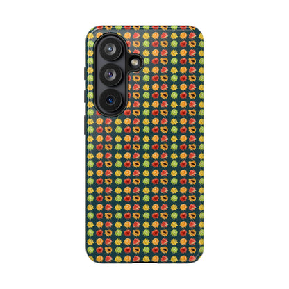 Floral Dot Tough Phone Case — Retro Pattern Protective Phone Cover
