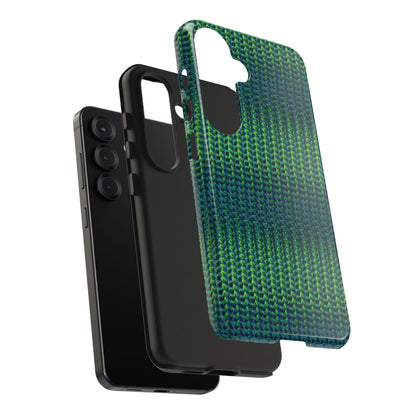 Green Woven Texture Tough Phone Case — Durable Protective Phone Cover