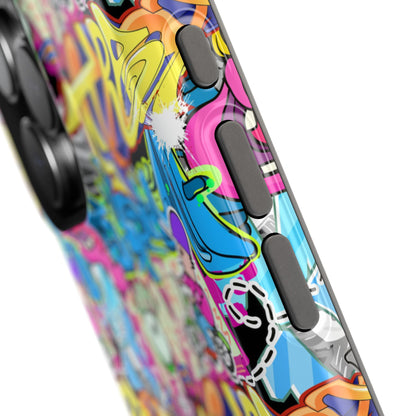 Coque de téléphone magnétique Graffiti Collage — Housse protectrice résistante aux chocs