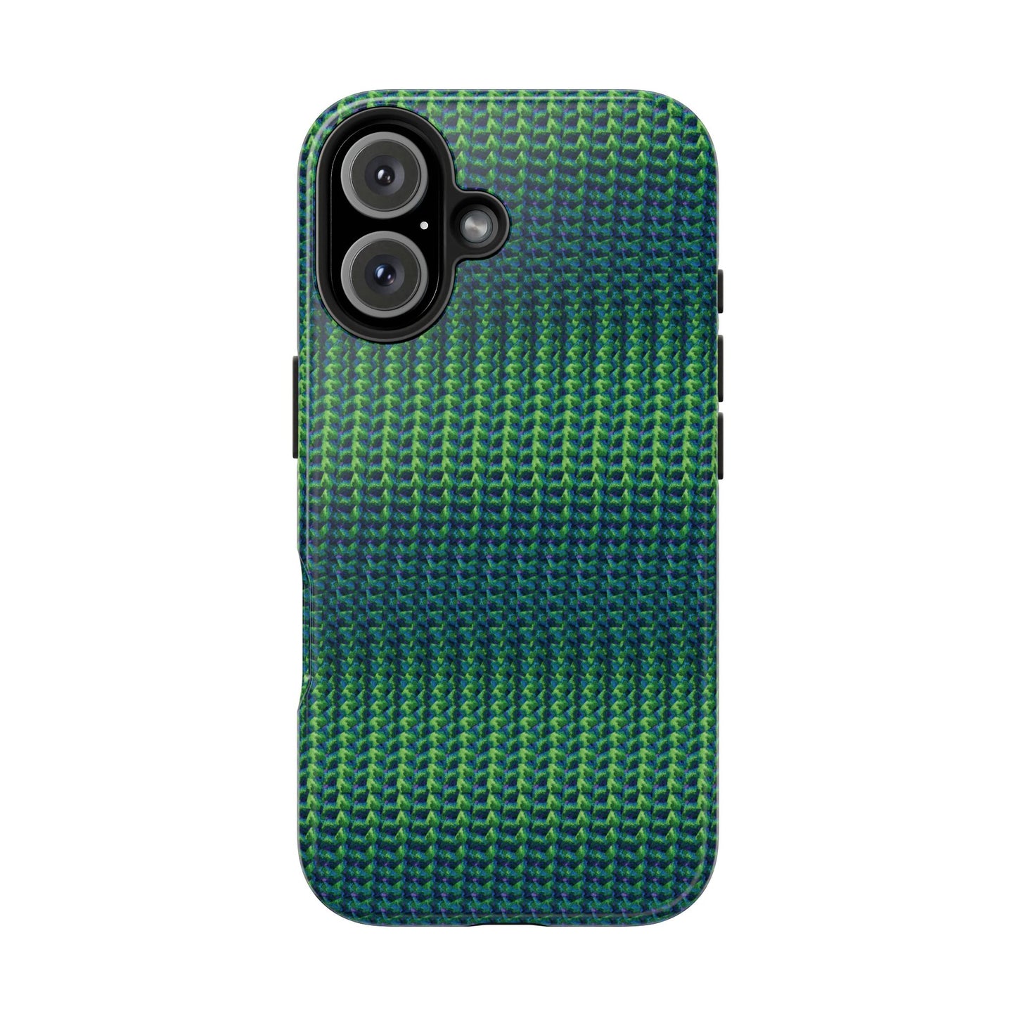 Green Woven Texture Tough Phone Case — Durable Protective Phone Cover