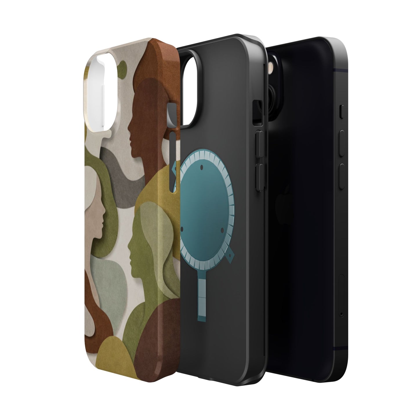 Coque de téléphone — Silhouettes multiculturelles abstraites magnétique et résistante aux chocs