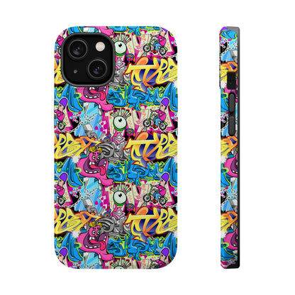 Coque de téléphone magnétique Graffiti Collage — Housse protectrice résistante aux chocs