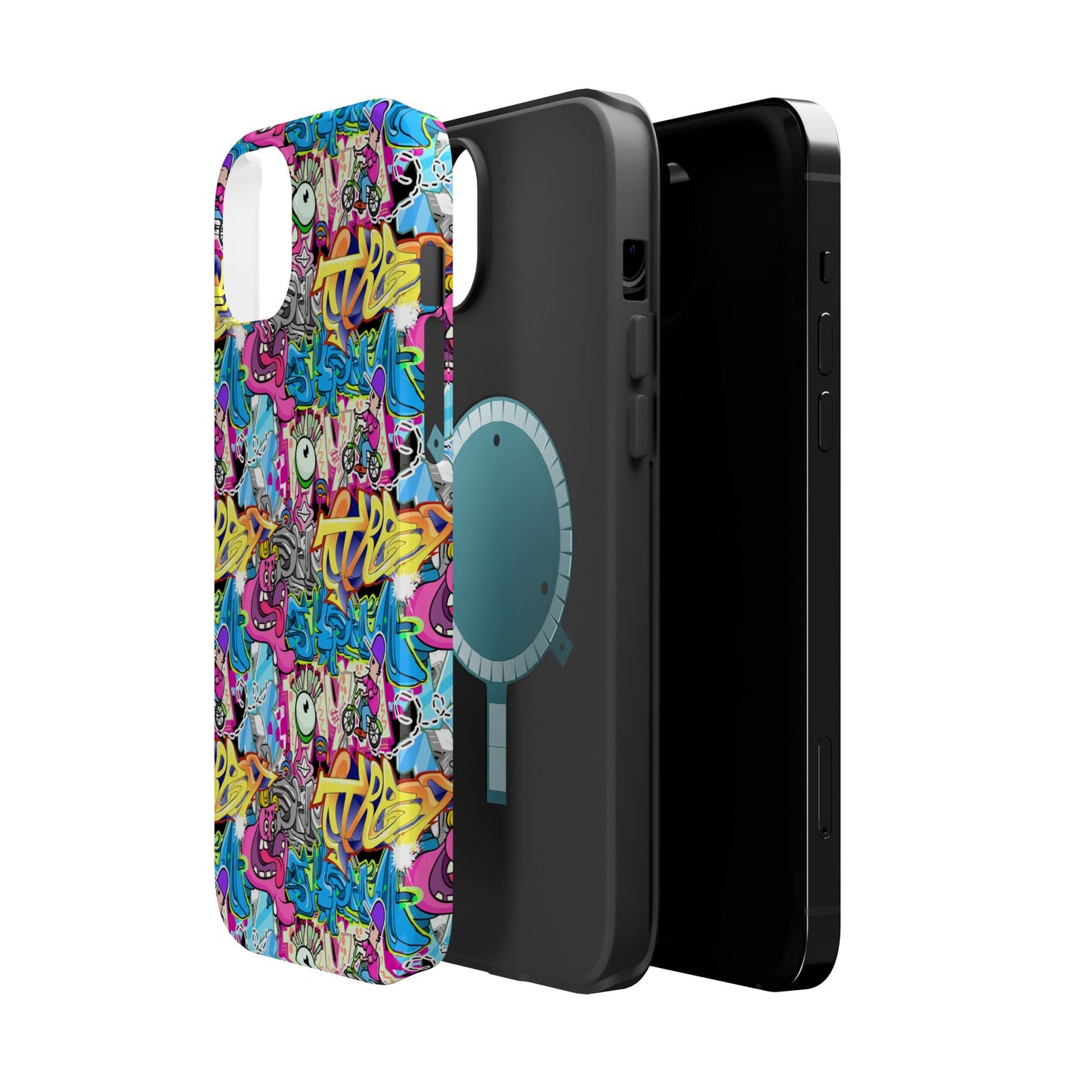 Coque de téléphone magnétique Graffiti Collage — Housse protectrice résistante aux chocs