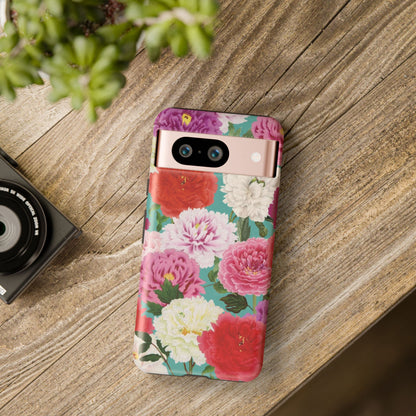 Coque de téléphone renforcée Floral Peony — Housse botanique protectrice pour iPhone