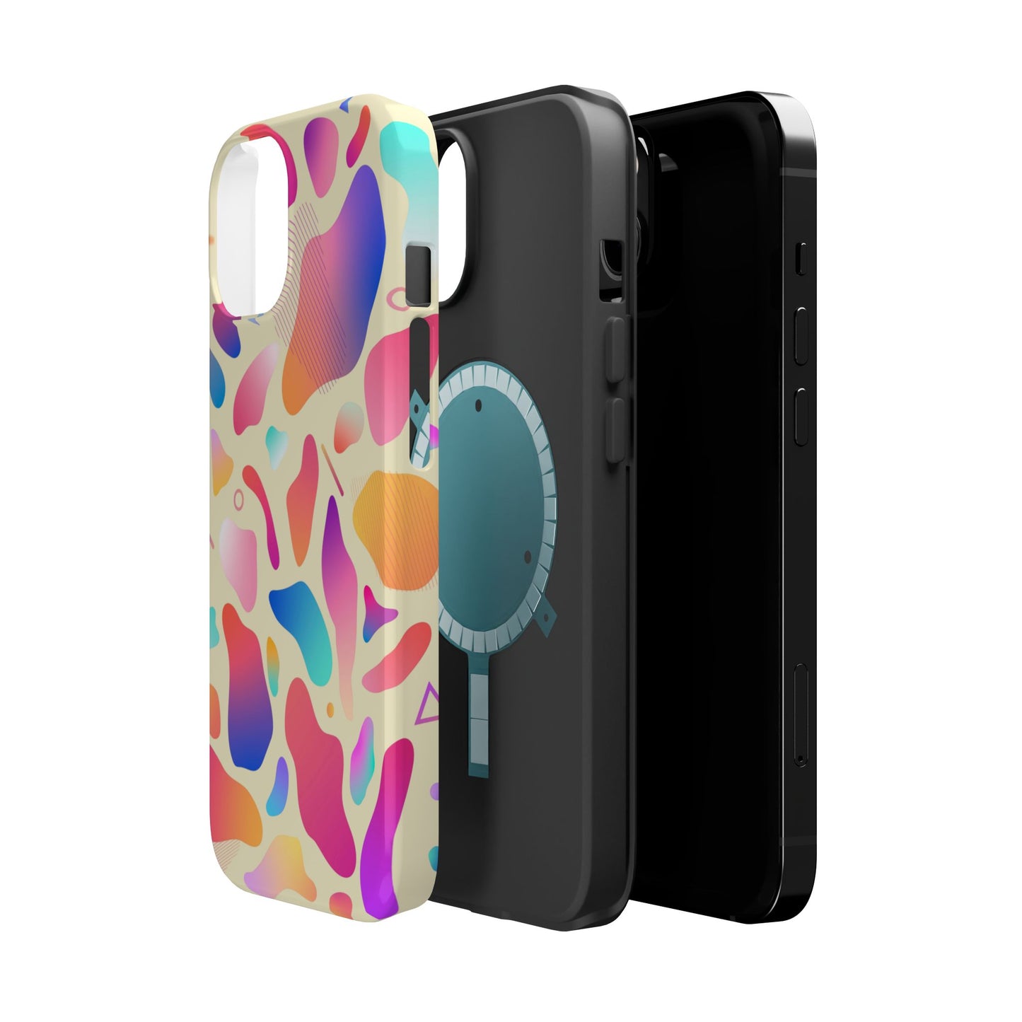 Coque de téléphone antichoc MagSafe — Motif abstrait coloré