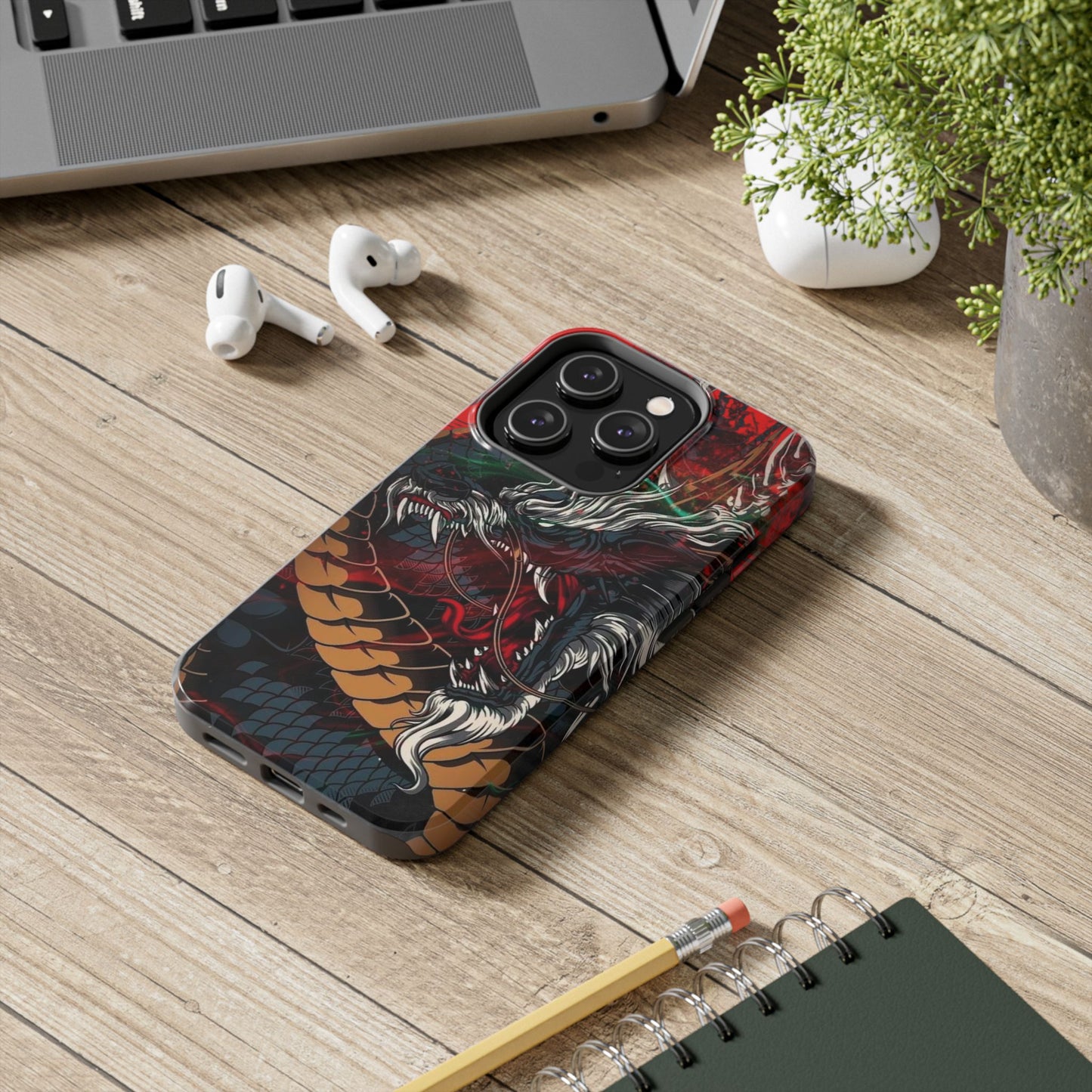 Coque de téléphone renforcée Dragon Rage — Housse protectrice iPhone style tatouage