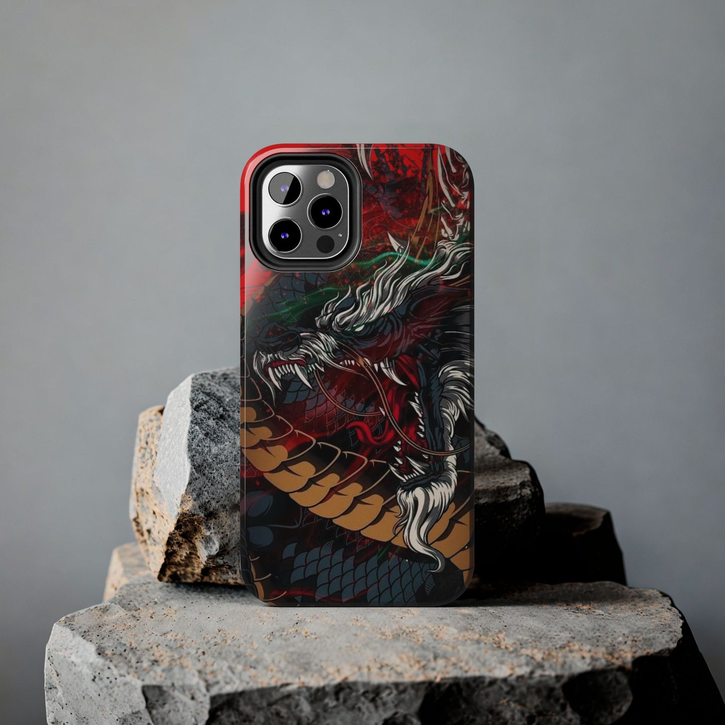 Coque de téléphone renforcée Dragon Rage — Housse protectrice iPhone style tatouage