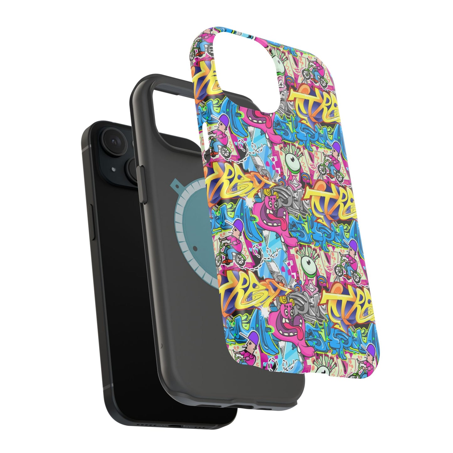 Coque de téléphone magnétique Graffiti Collage — Housse protectrice résistante aux chocs