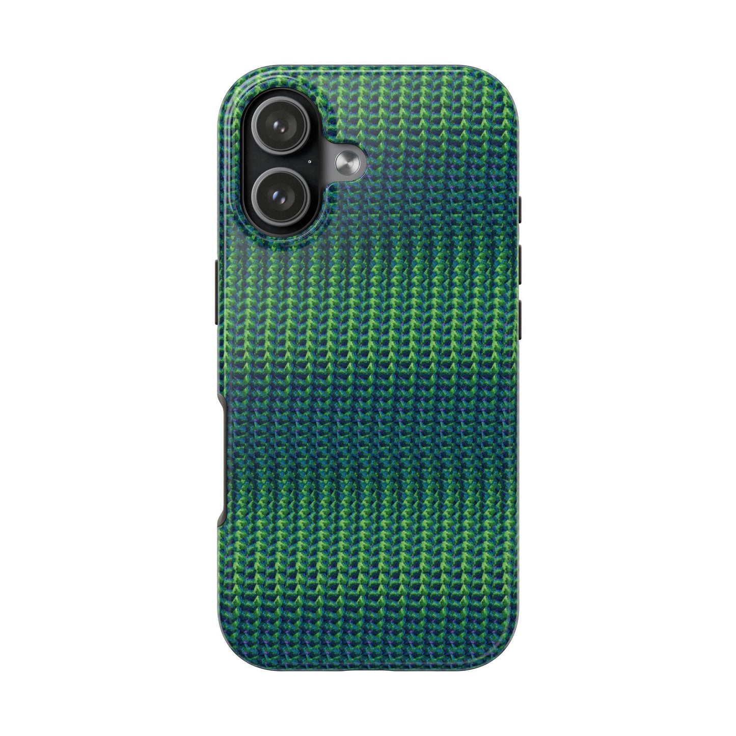 Green Woven Texture Tough Phone Case — Durable Protective Phone Cover