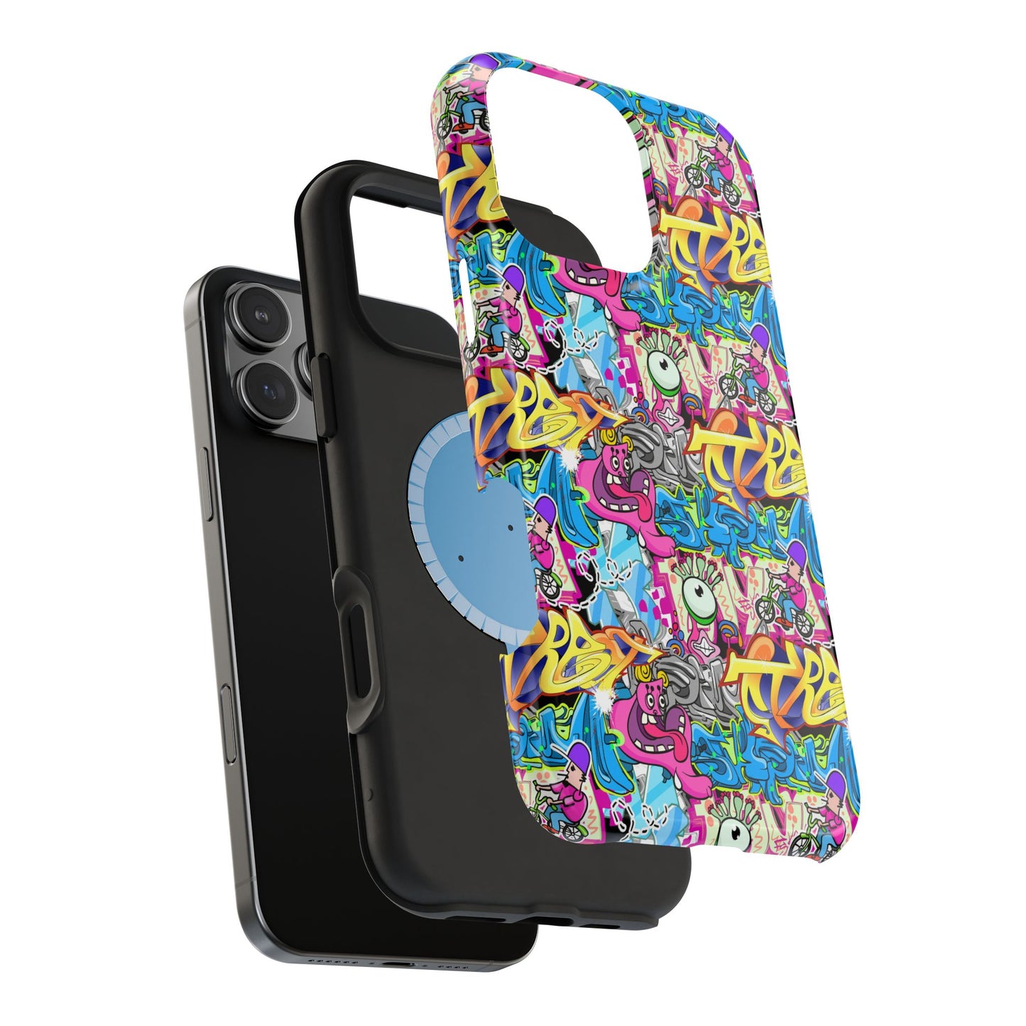 Coque de téléphone magnétique Graffiti Collage — Housse protectrice résistante aux chocs