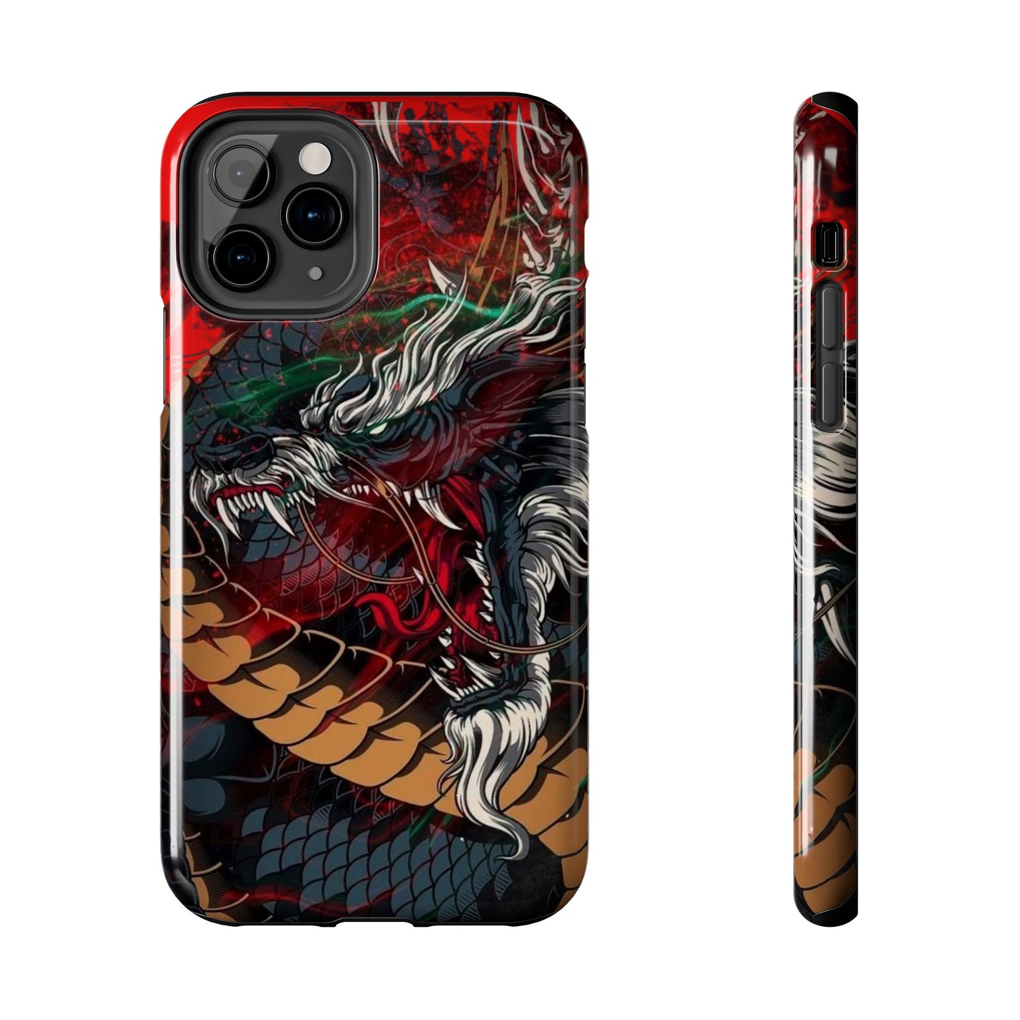 Coque de téléphone renforcée Dragon Rage — Housse protectrice iPhone style tatouage