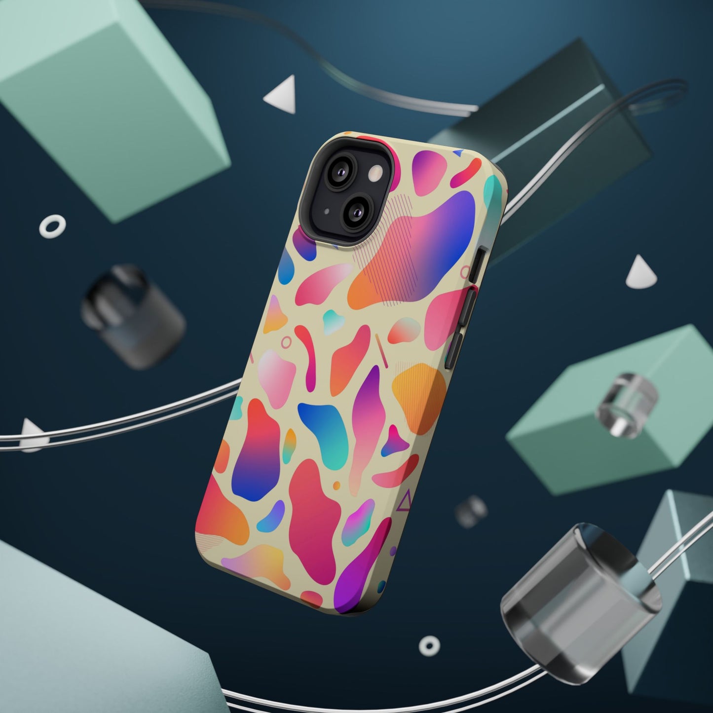 Coque de téléphone antichoc MagSafe — Motif abstrait coloré