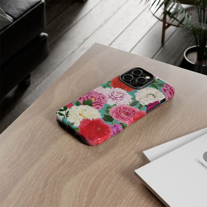 Coque de téléphone renforcée Floral Peony — Housse botanique protectrice pour iPhone