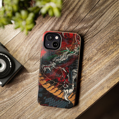 Coque de téléphone renforcée Dragon Rage — Housse protectrice iPhone style tatouage