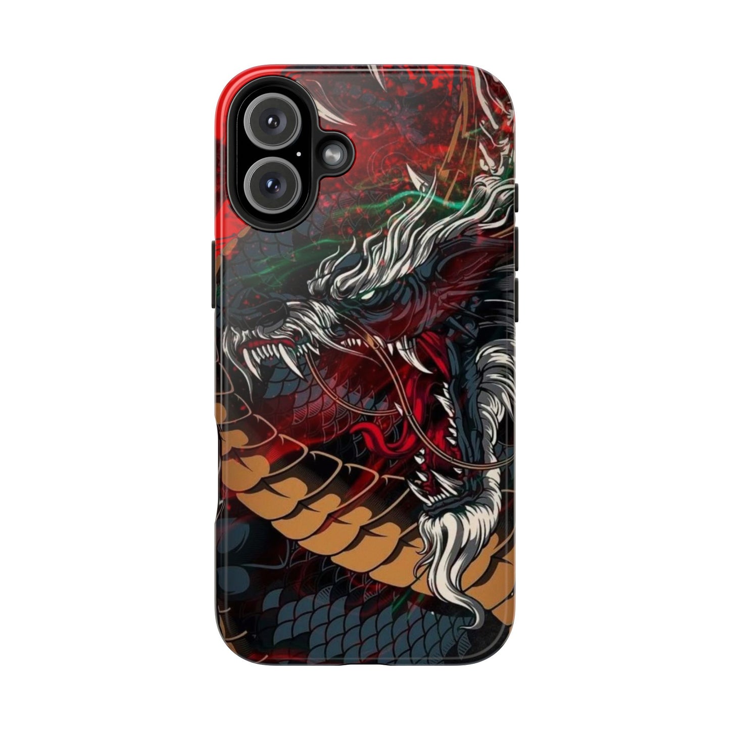 Coque de téléphone renforcée Dragon Rage — Housse protectrice iPhone style tatouage